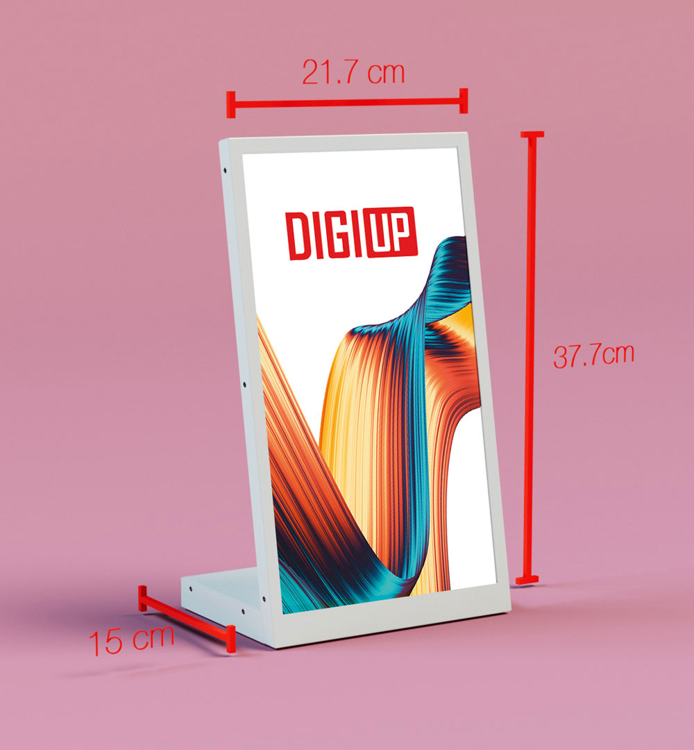 DIGIUP Desk - Abmessungen Weiß