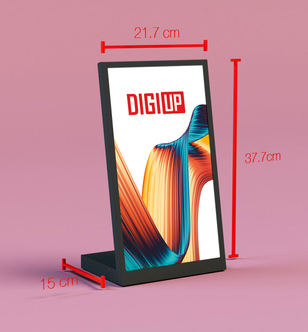 DIGIUP Desk - Abmessungen Schwarz