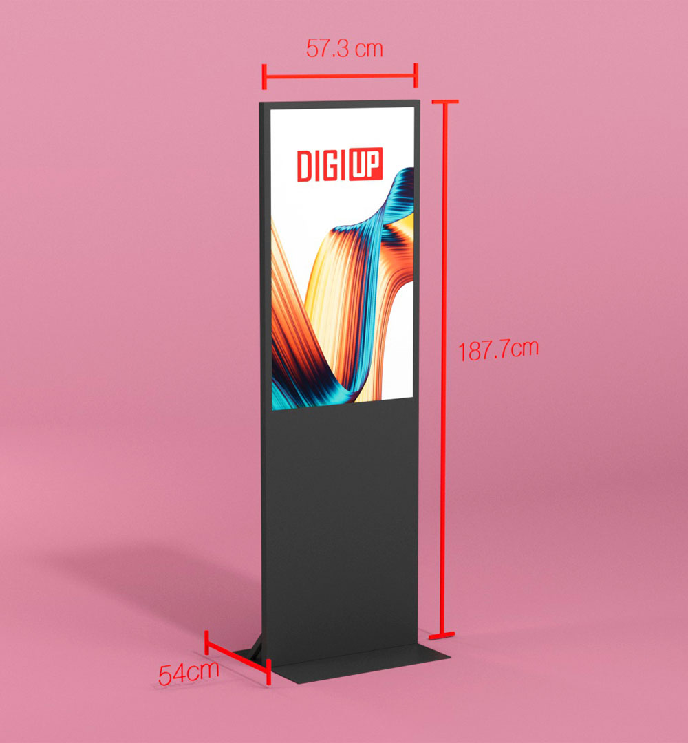 DIGIUP Stele - Abmessungen Schwarz