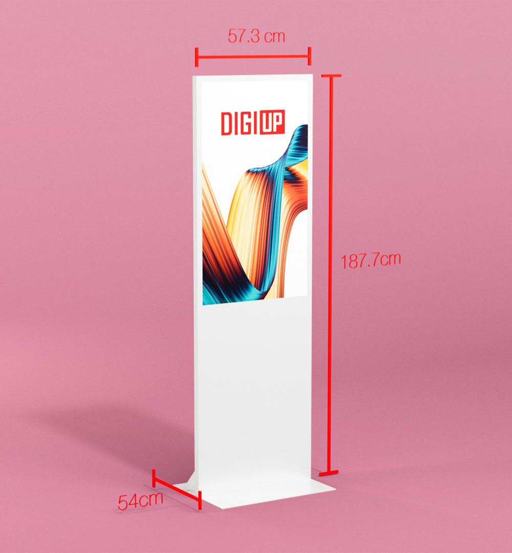 DIGIUP Stele - Abmessungen Weiß