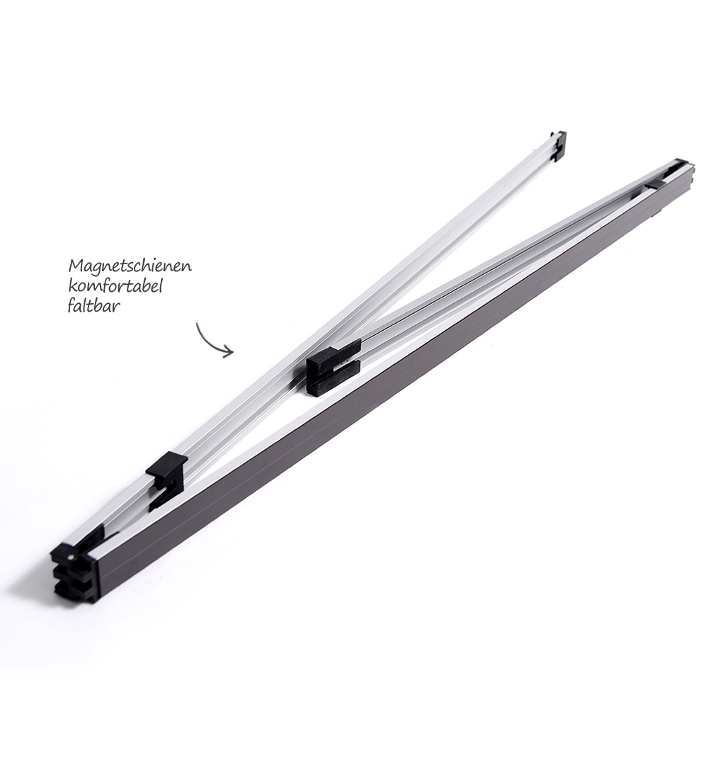 Mobiler Messestand U6 Form - Faltdisplay London PREMIUM faltbare Magnetschienen