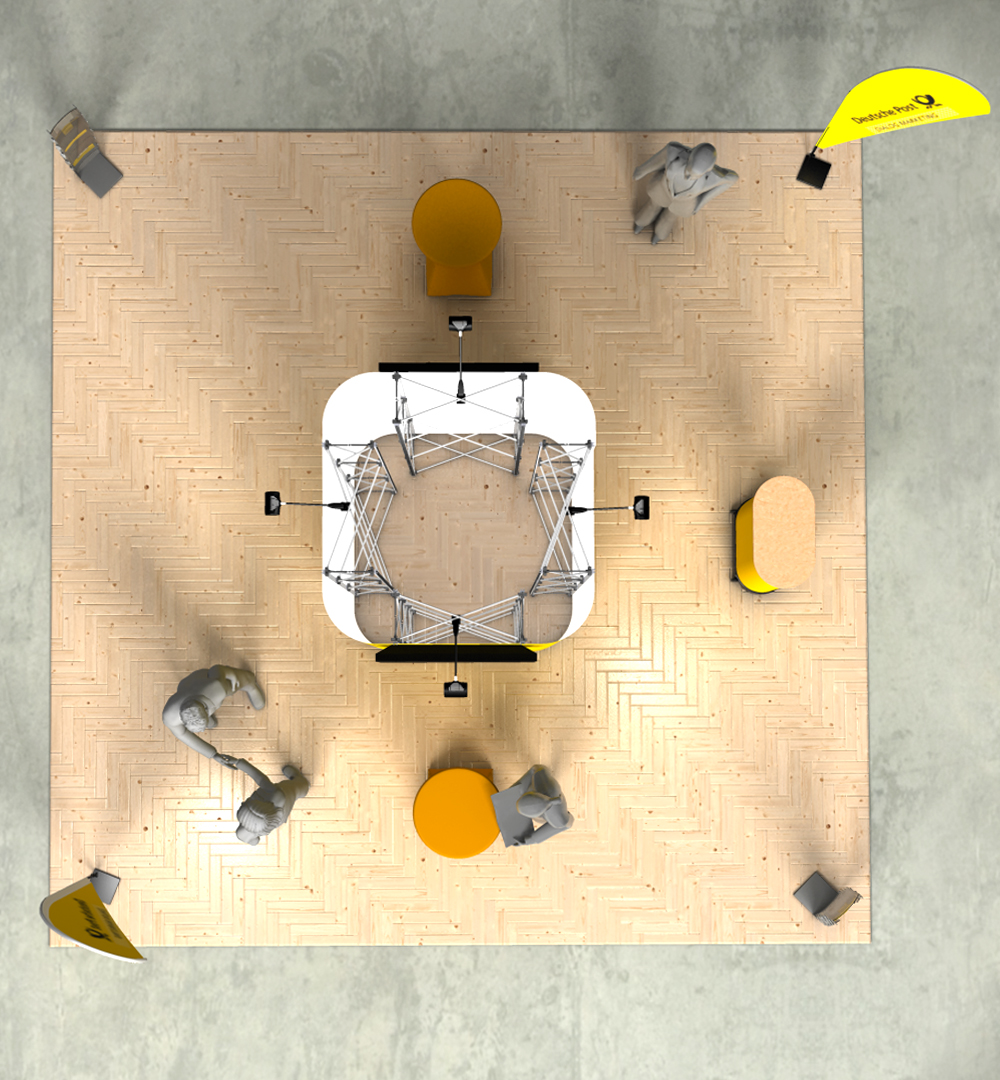 Mobiler Messestand S2 Form - Draufsicht