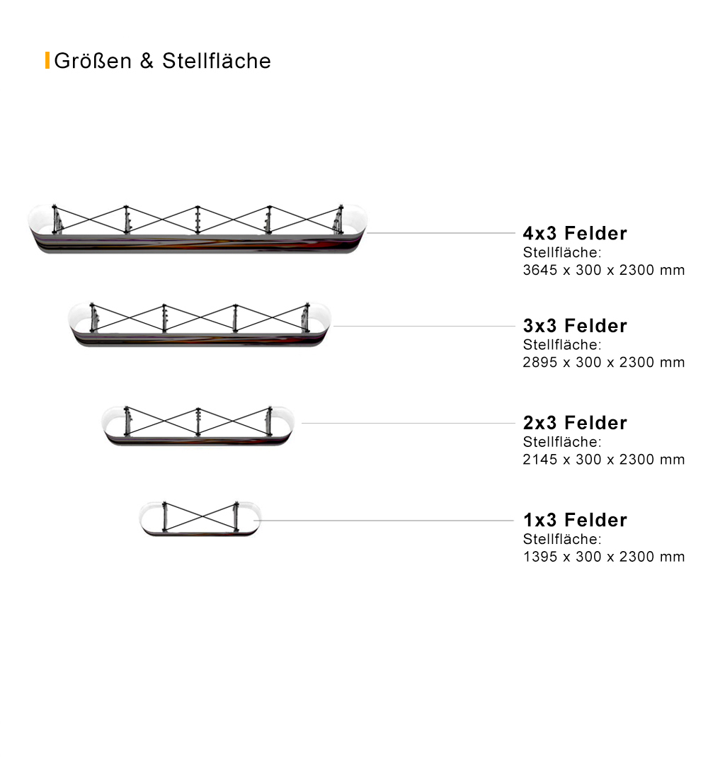 Faltdisplay London STANDARD - Stellfläche