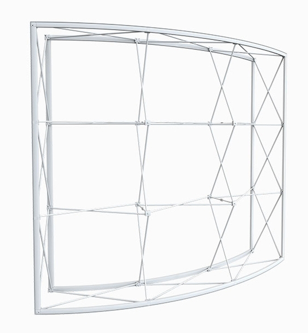 Faltdisplay Pop-Up Modular gebogen - Gestell 3x3 Rückseite