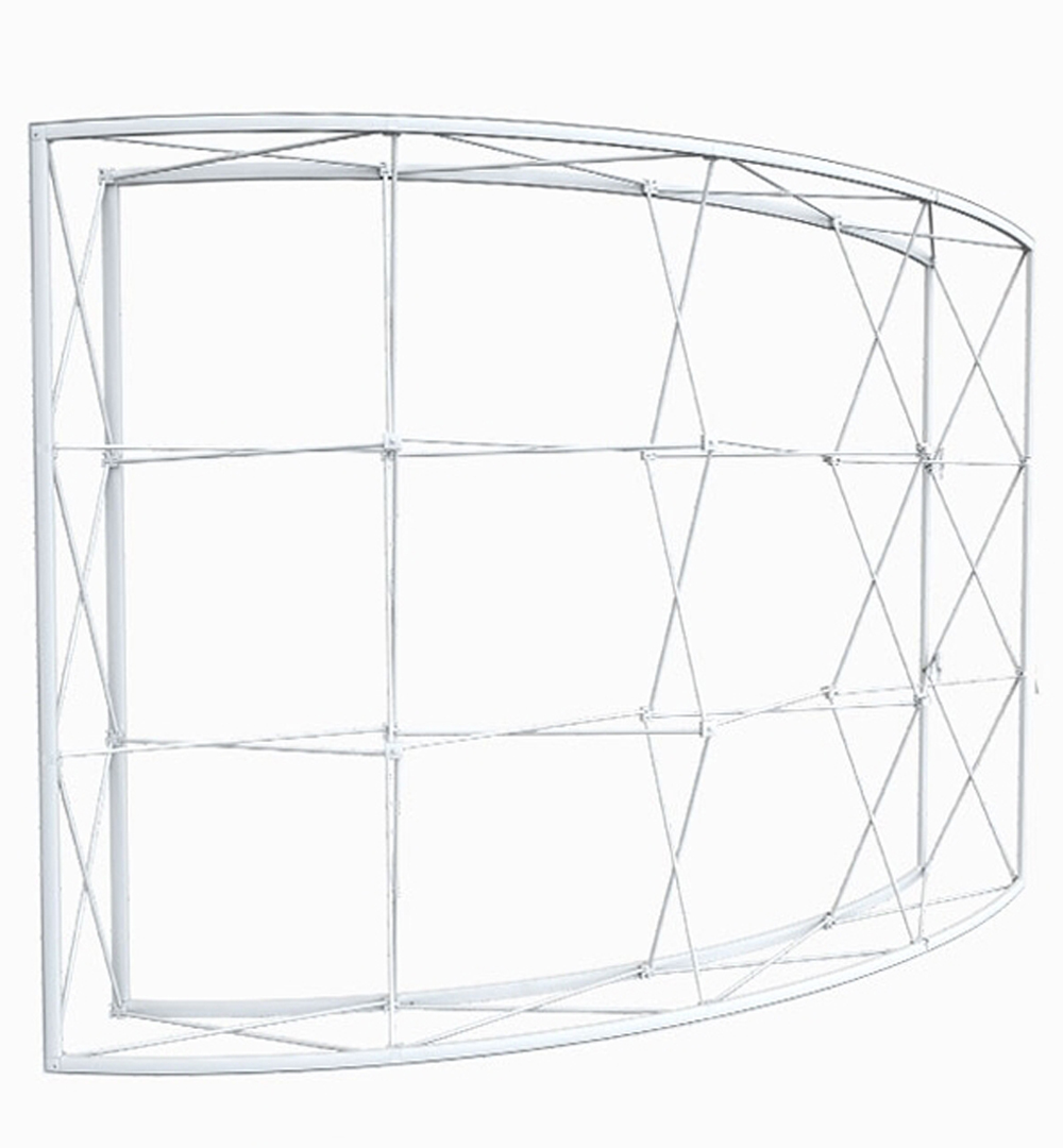 Faltdisplay Pop-Up Modular gebogen - Gestell 4x3 Rückseite