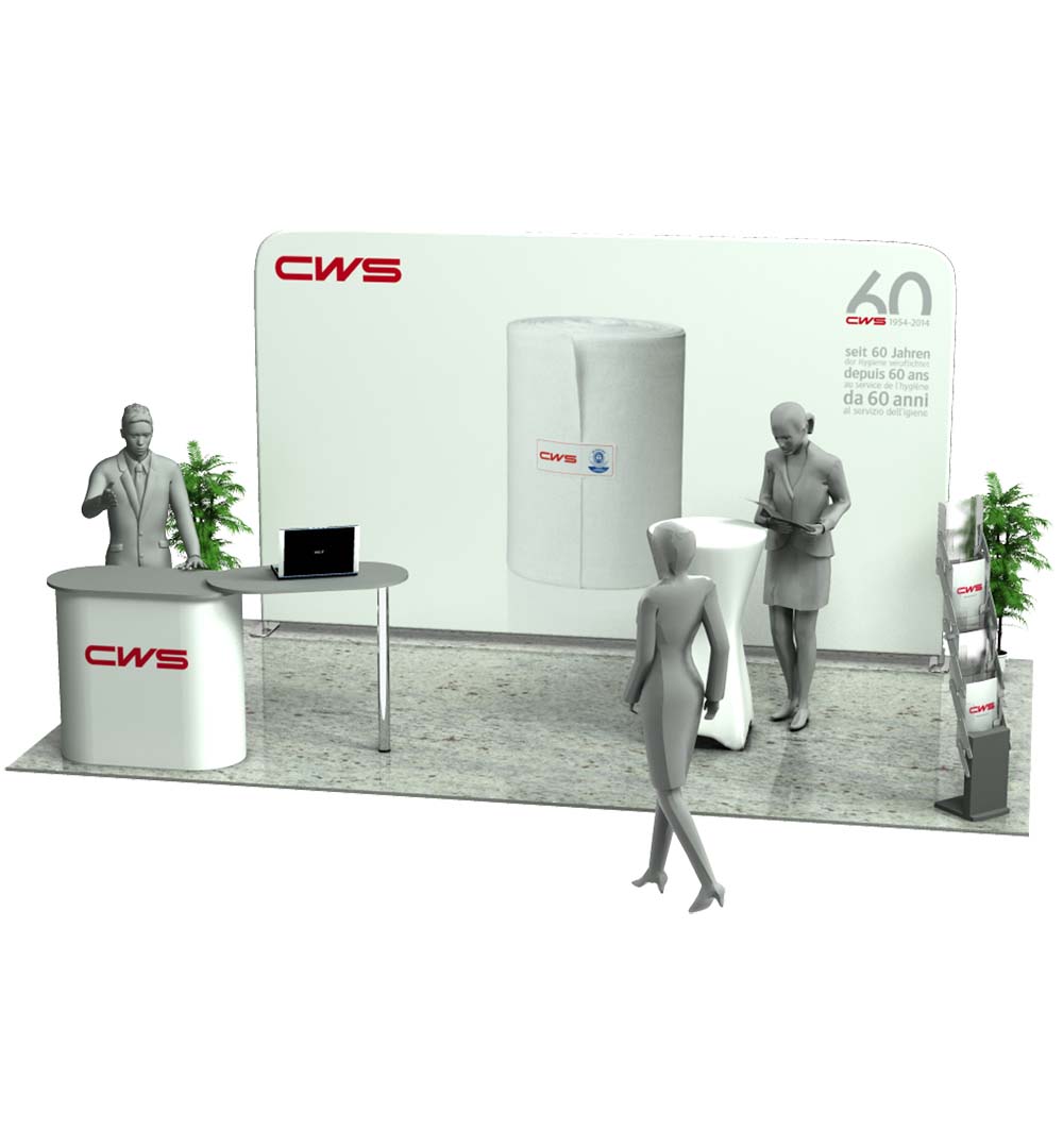 Messestand Faltwand Textil Evolution Straight W2 Form
