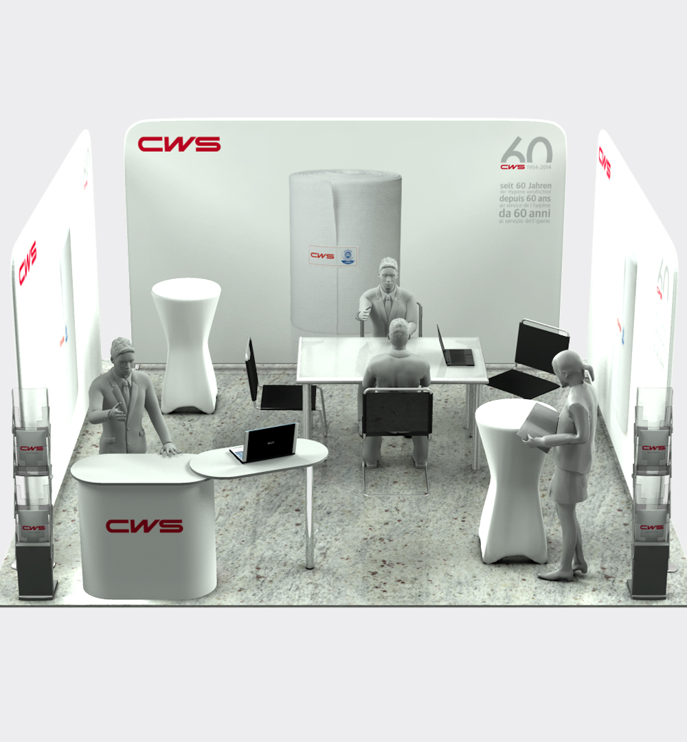 Messestand Faltwand Textil Evolution Straight U4 Form