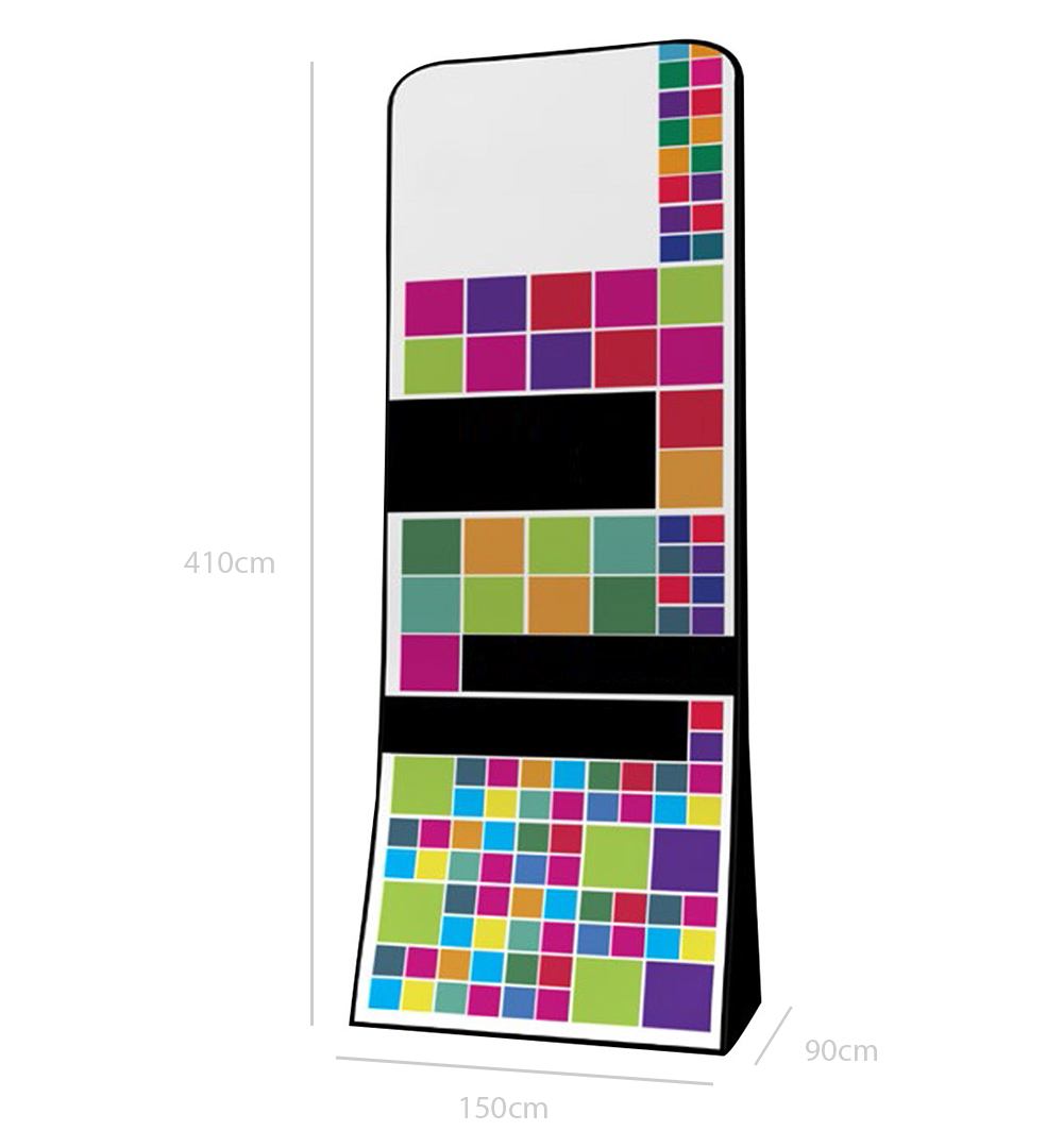 Faltwand Textil Evolution Board A - Abmessungen