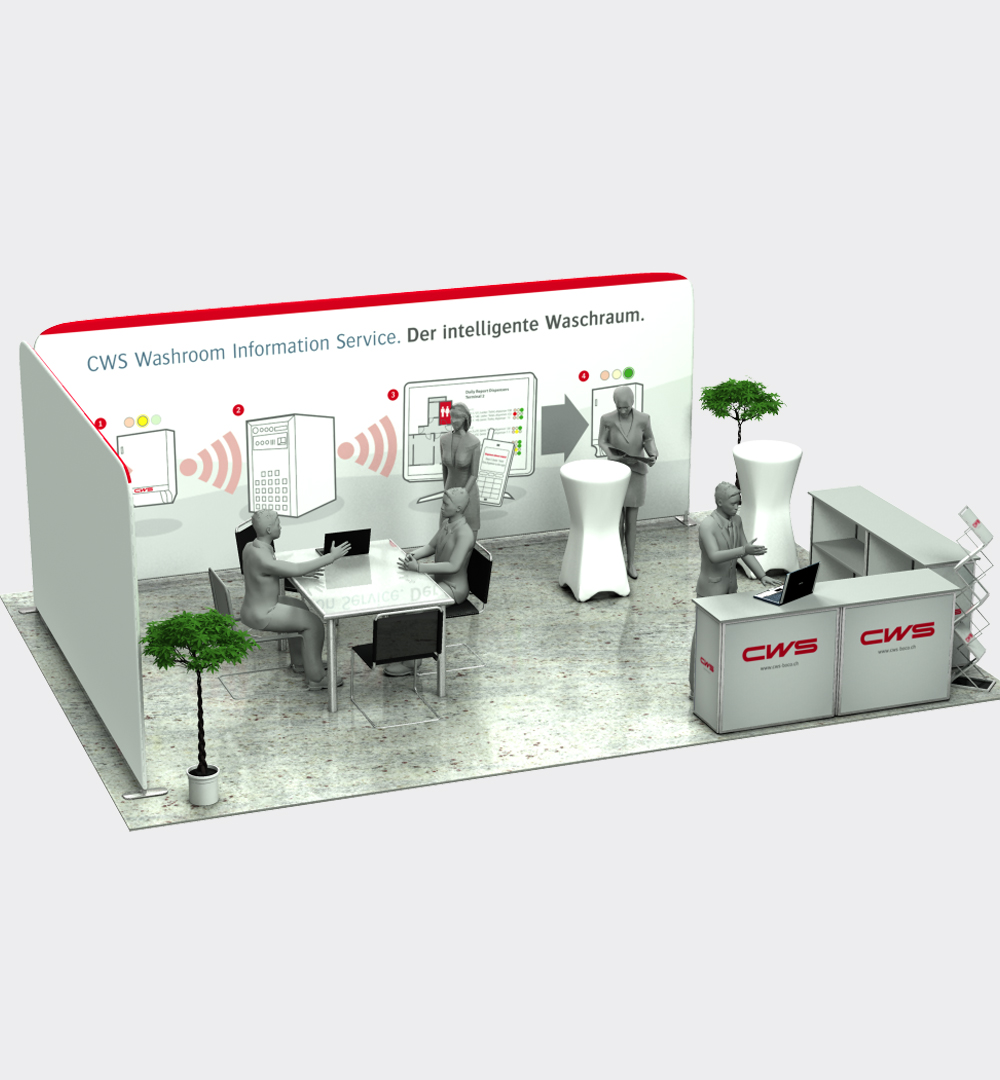 Messestand Faltwand Textil Evolution Straight L6 Form