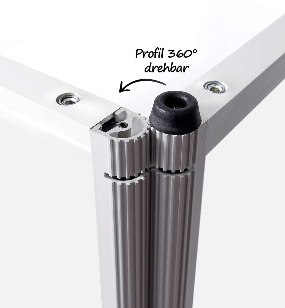 Messetheke Deluxe 06 - drehbares Profil 360 Grad