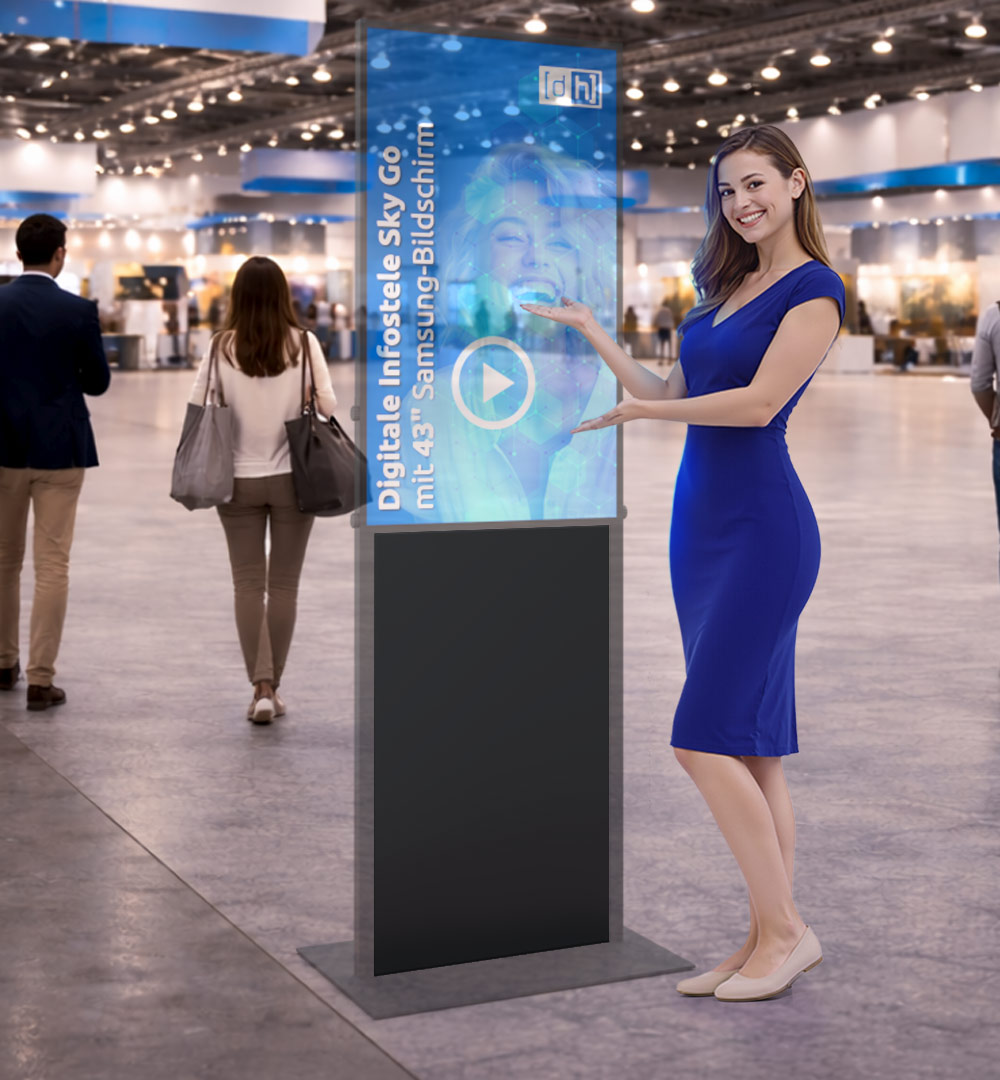 Digitale Infostele Sky Go mit 43" Samsung-Bildschirm - Frontblende