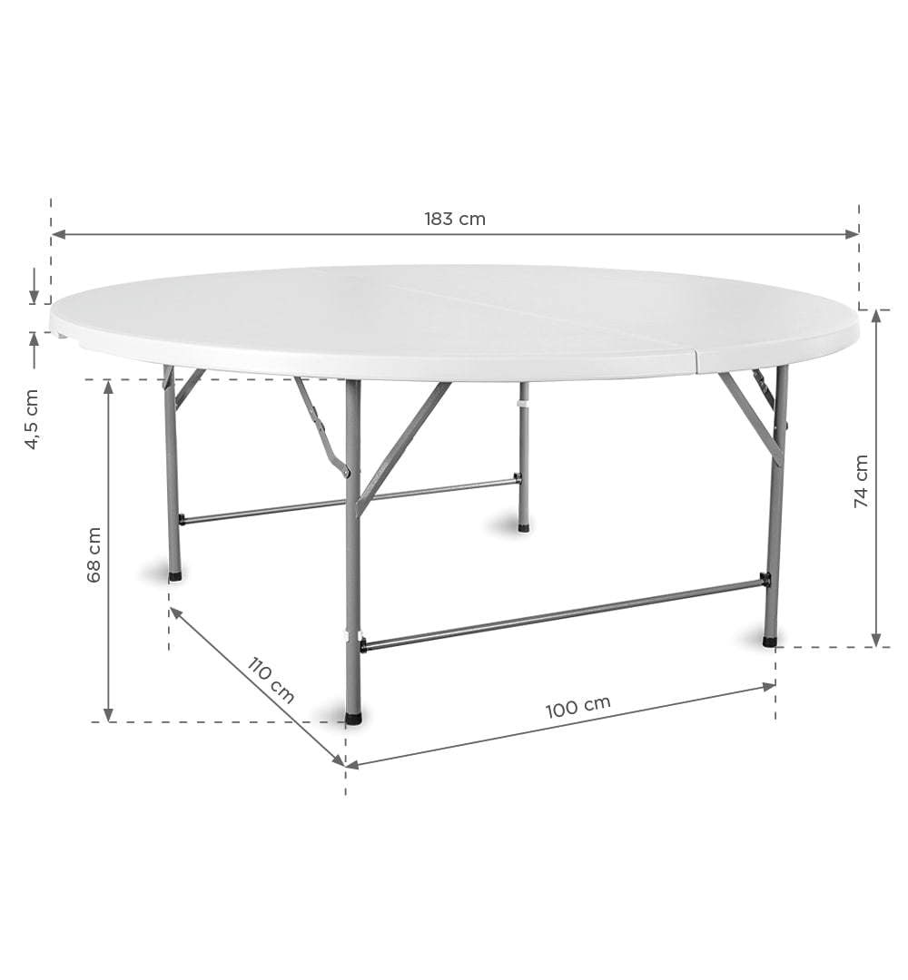 Klapptisch rund Big - Maße