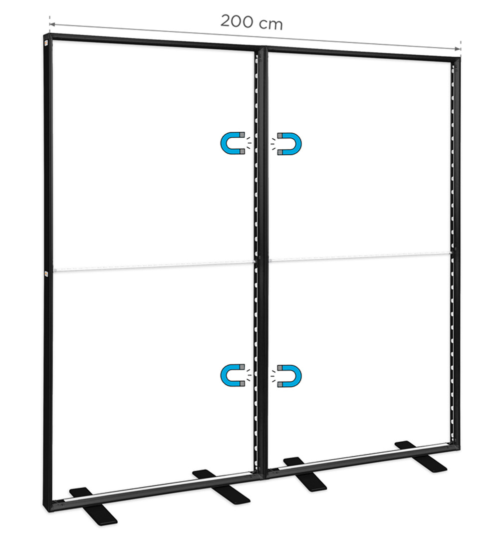 Lightwall Basic Black - 100 x 200 cm Magnetische Rahmen