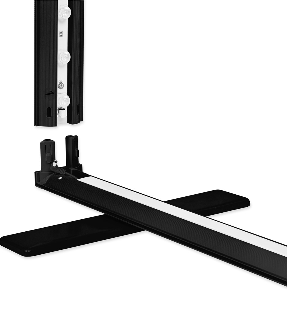 Lightwall Basic Black - 100 x 200 cm Rahmenstecksystem