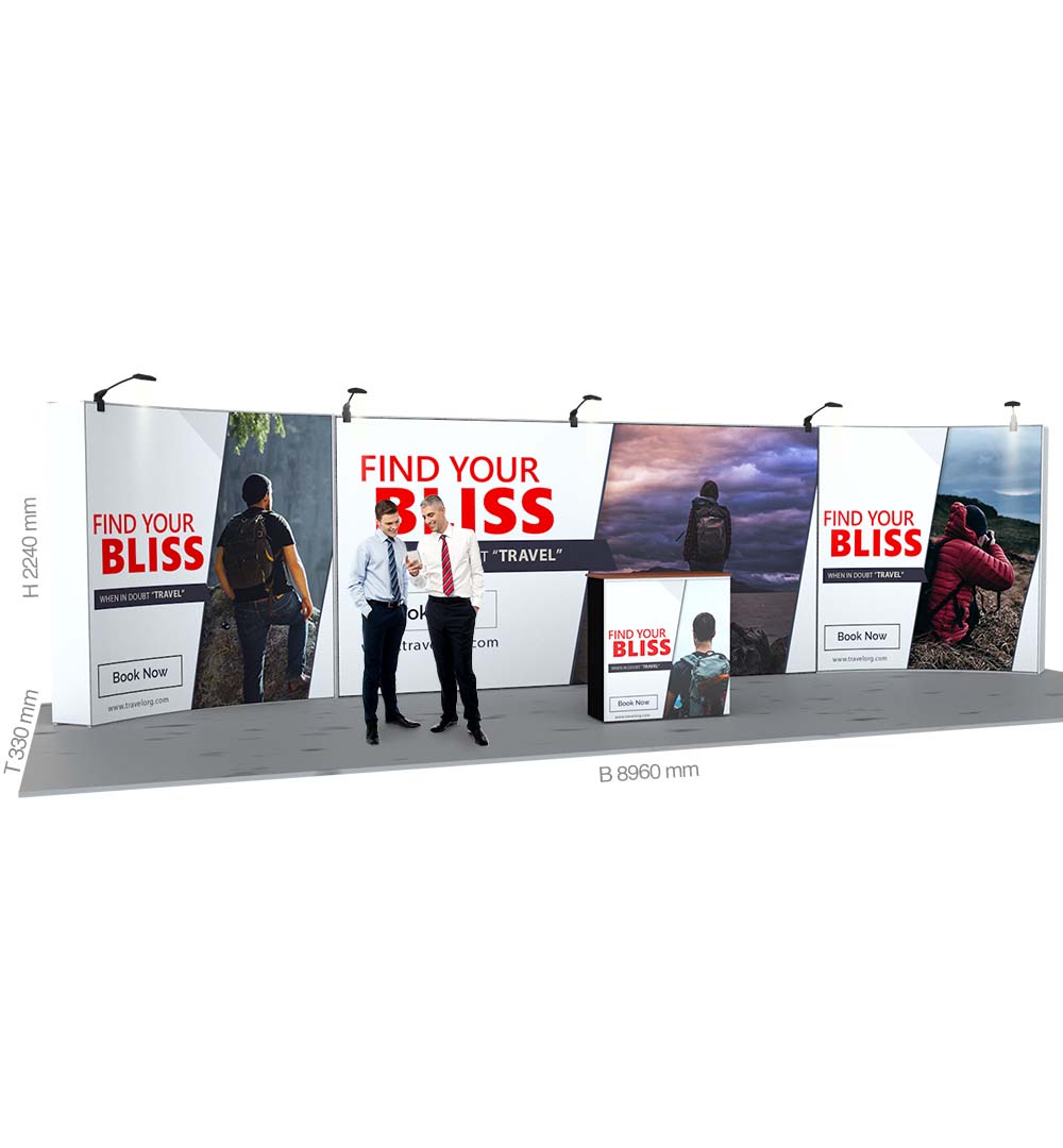 Messestand Faltdisplay Pop-Up MODULAR 112 - Abmessungen