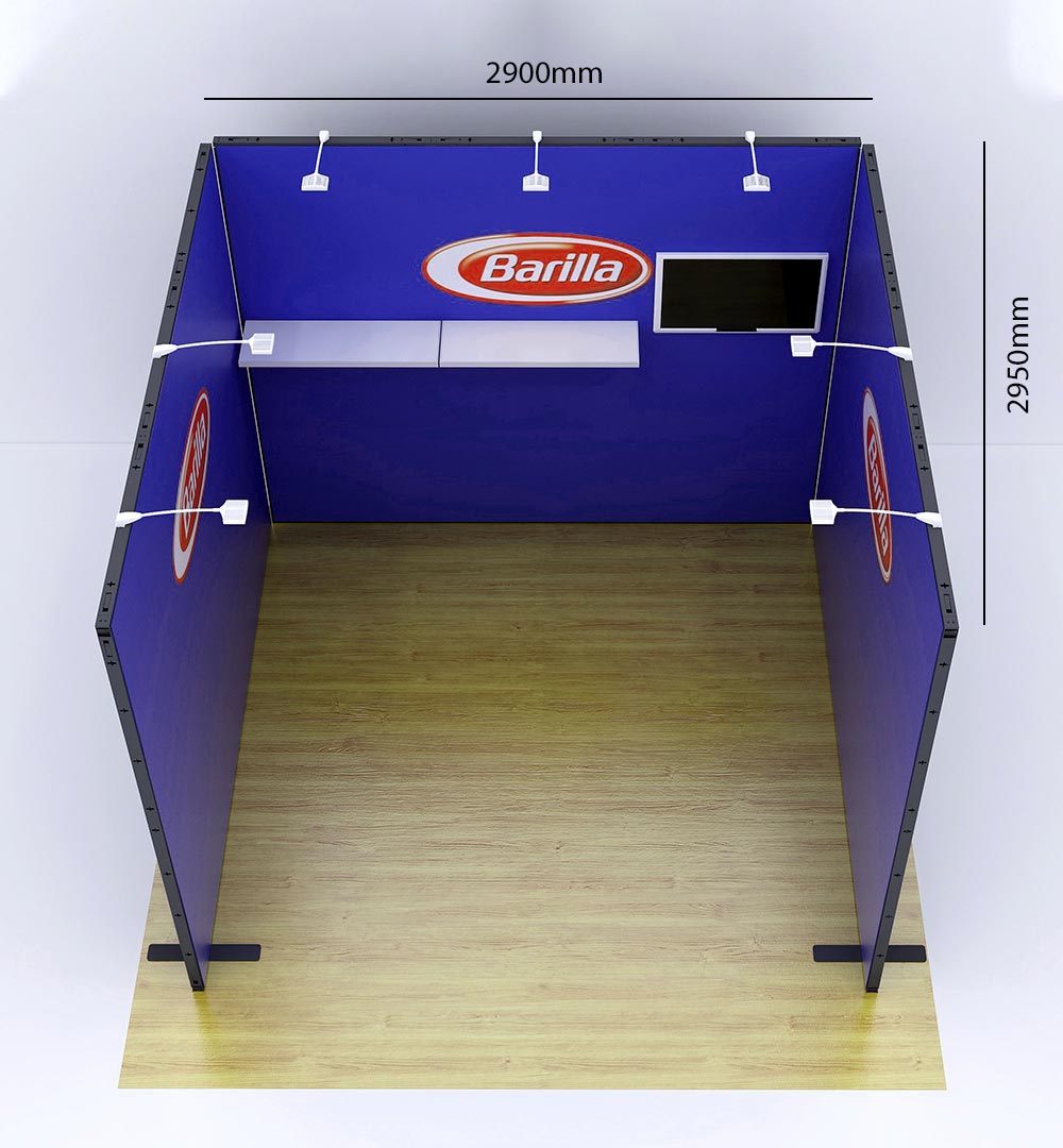 Messestand Multi-Frame U2 Form - Abmessungen