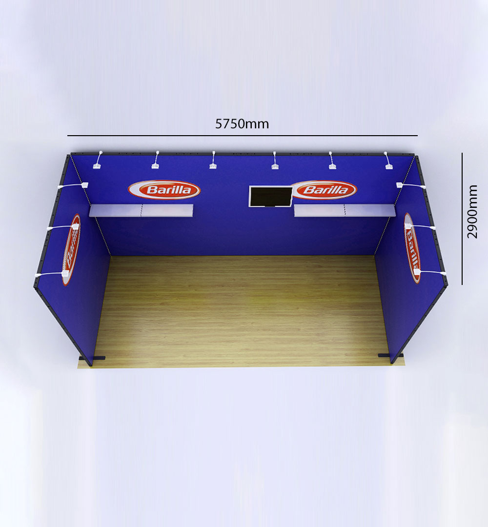 Messestand Multi-Frame U4 Form - Abmessungen