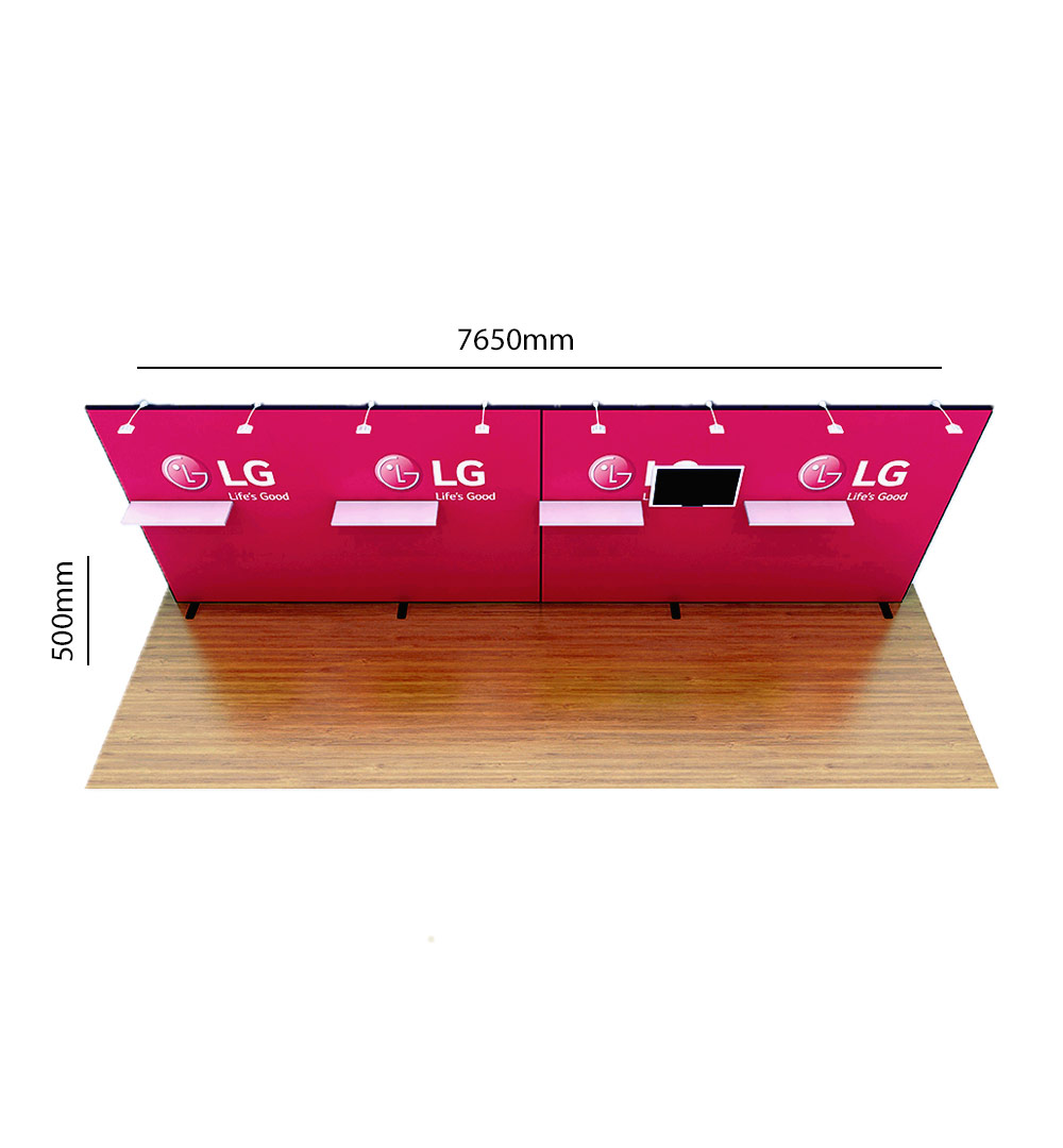 Messestand Multi-Frame W8 Form - Abmessungen