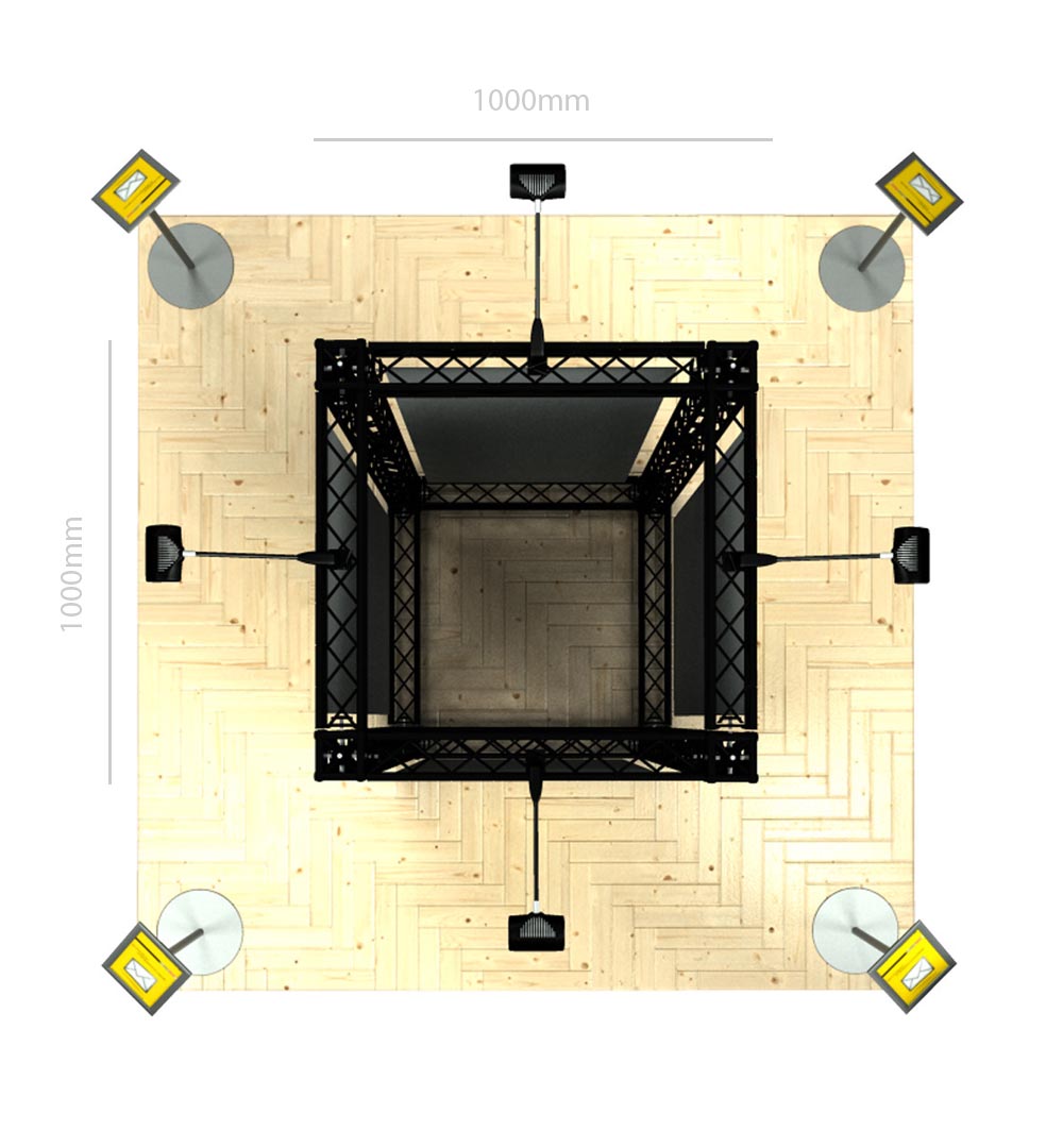 Messestand Traverse S1 Form - Draufsicht