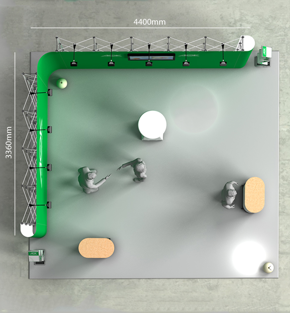 Mobiler Messestand L4 Form - Abmessungen