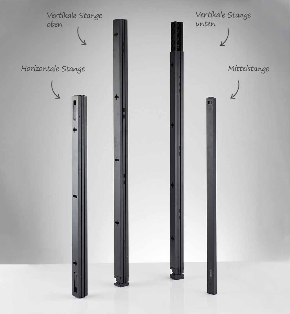 Messestand Klein Multi-Frame - Stangen Übersicht