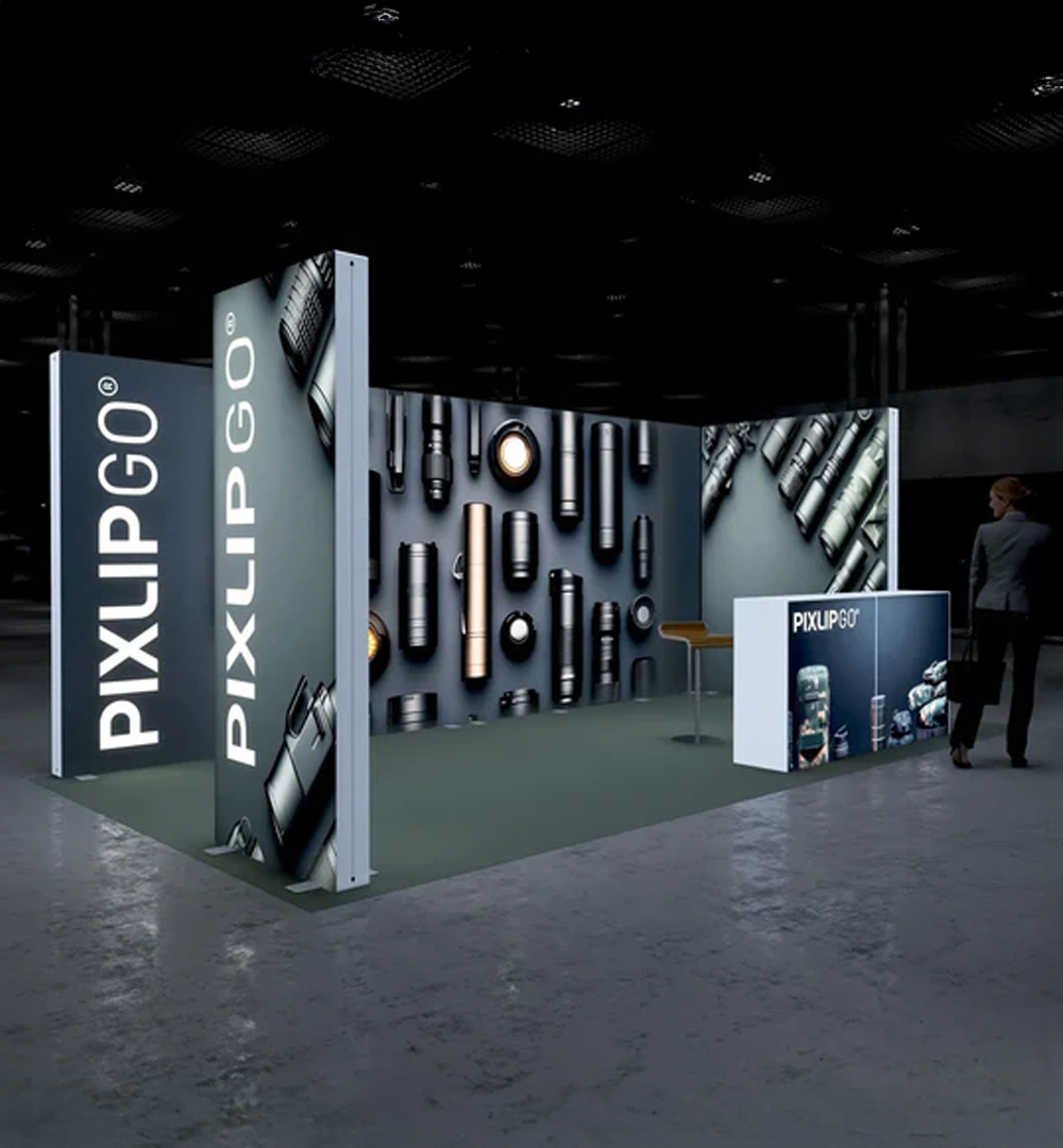 PIXLIP GO Eck Messestand 6 x 3m - Live 02
