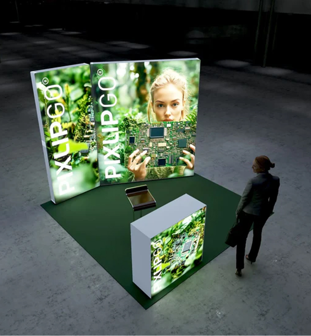 PIXLIP GO Kopf Messestand 3 x 2,5m - Live 01