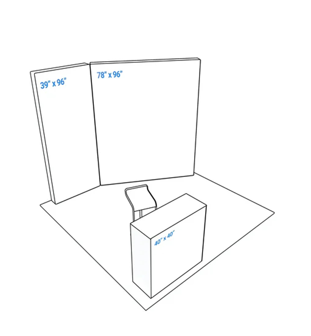 PIXLIP GO Kopf Messestand 3 x 2,5m - Skizze