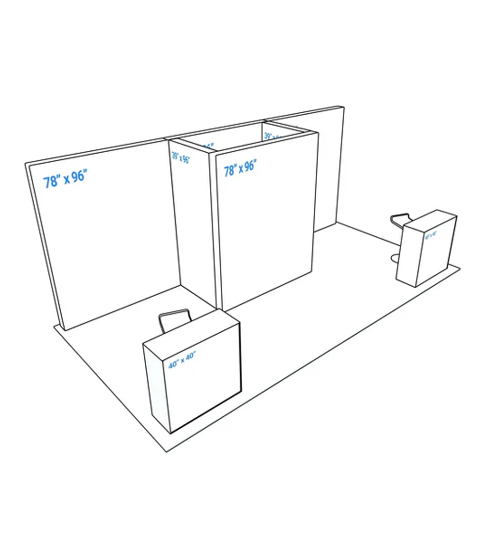  PIXLIP GO Kopf Messestand 6 x 2,5m - Skizze
