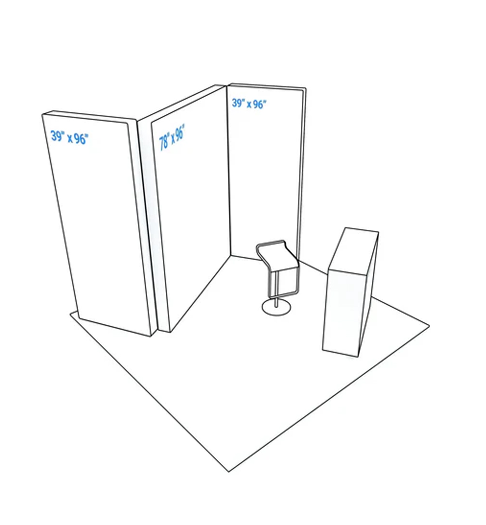 PIXLIP GO Reihen Messestand 3 x 4m - Skizze