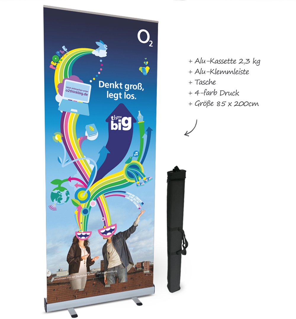 Roll-Up Budget mit Druck & Tasche 