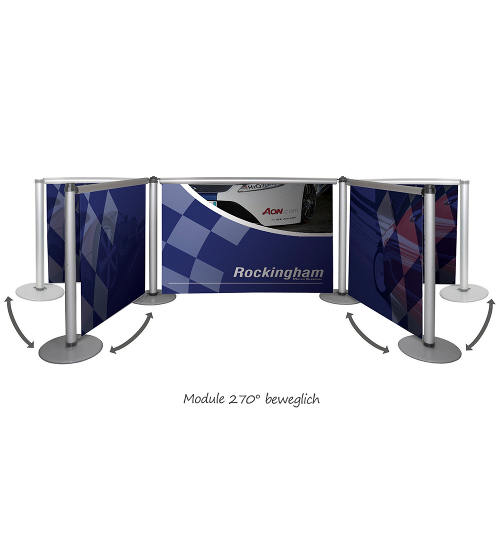 Messestand Roll Up Modular W1 Form - Module 270° beweglich