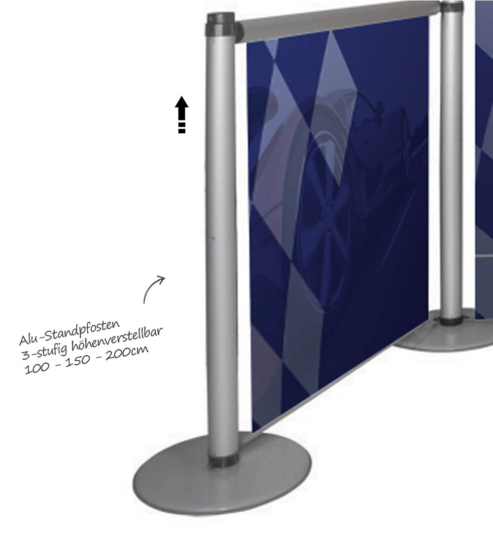 Messestand Roll-Up Modular - simpler Aufbau