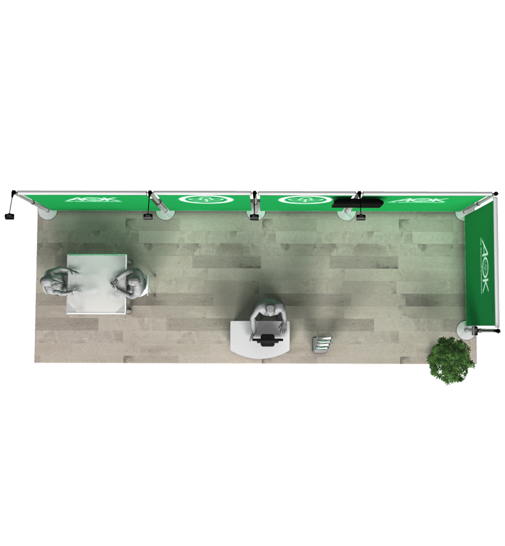 Messestand Roll-Up Modular L6 Form - Draufsicht