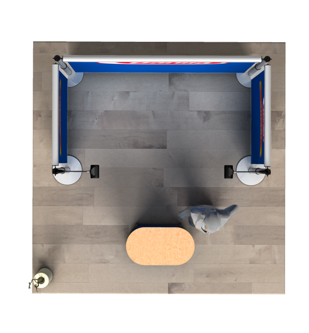 Messestand Roll-Up Modular U1 Form - Draufsicht
