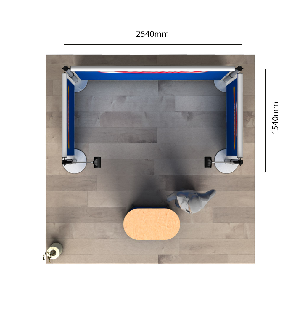 Messestand Roll-Up Modular U1 Form - Abmessungen