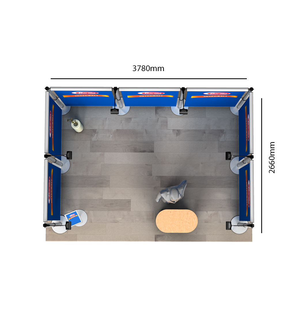 Messestand Roll-Up Modular U2 Form - Abmessungen