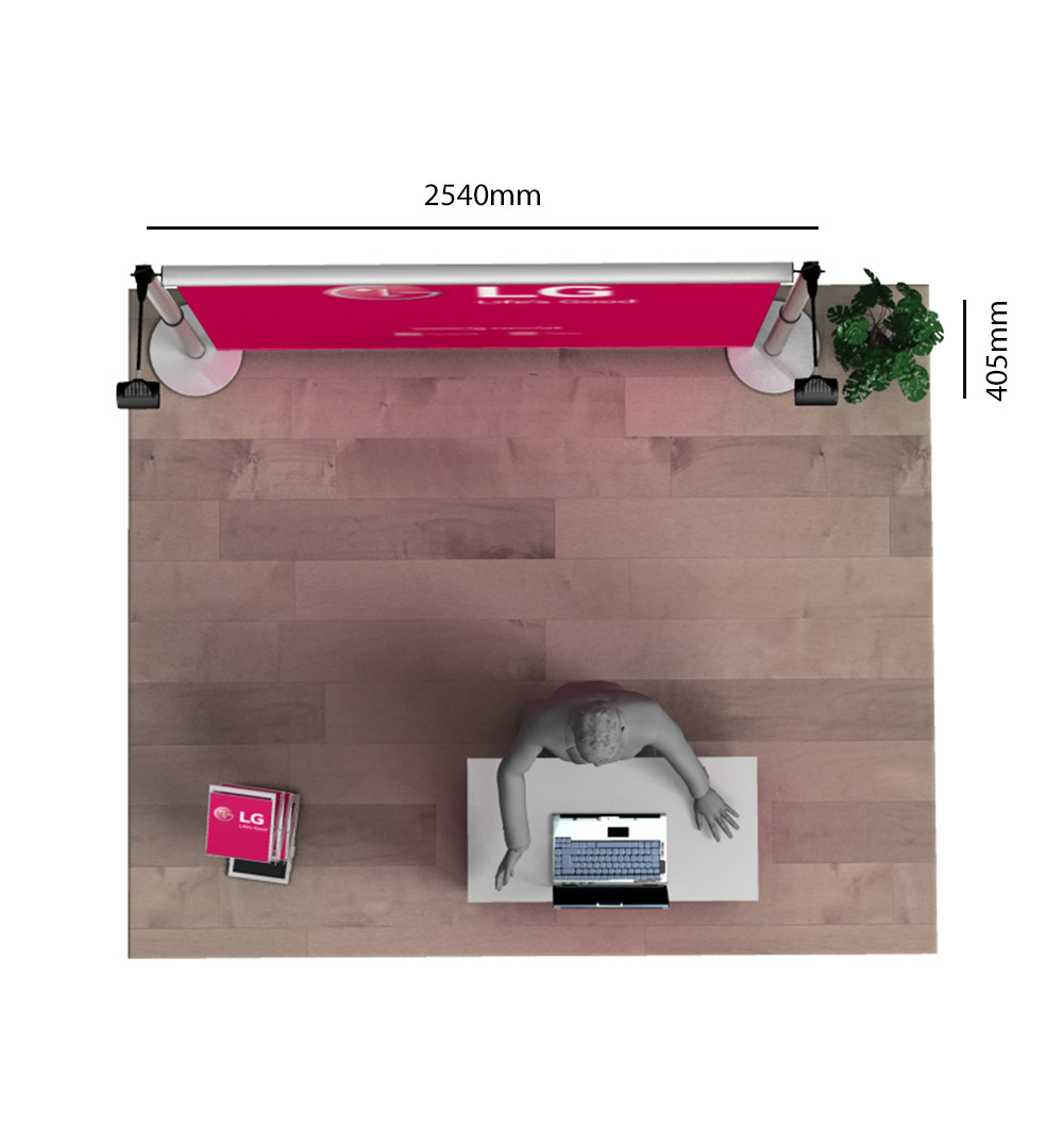 Messestand Roll-Up Modular W1 Form - Abmessungen