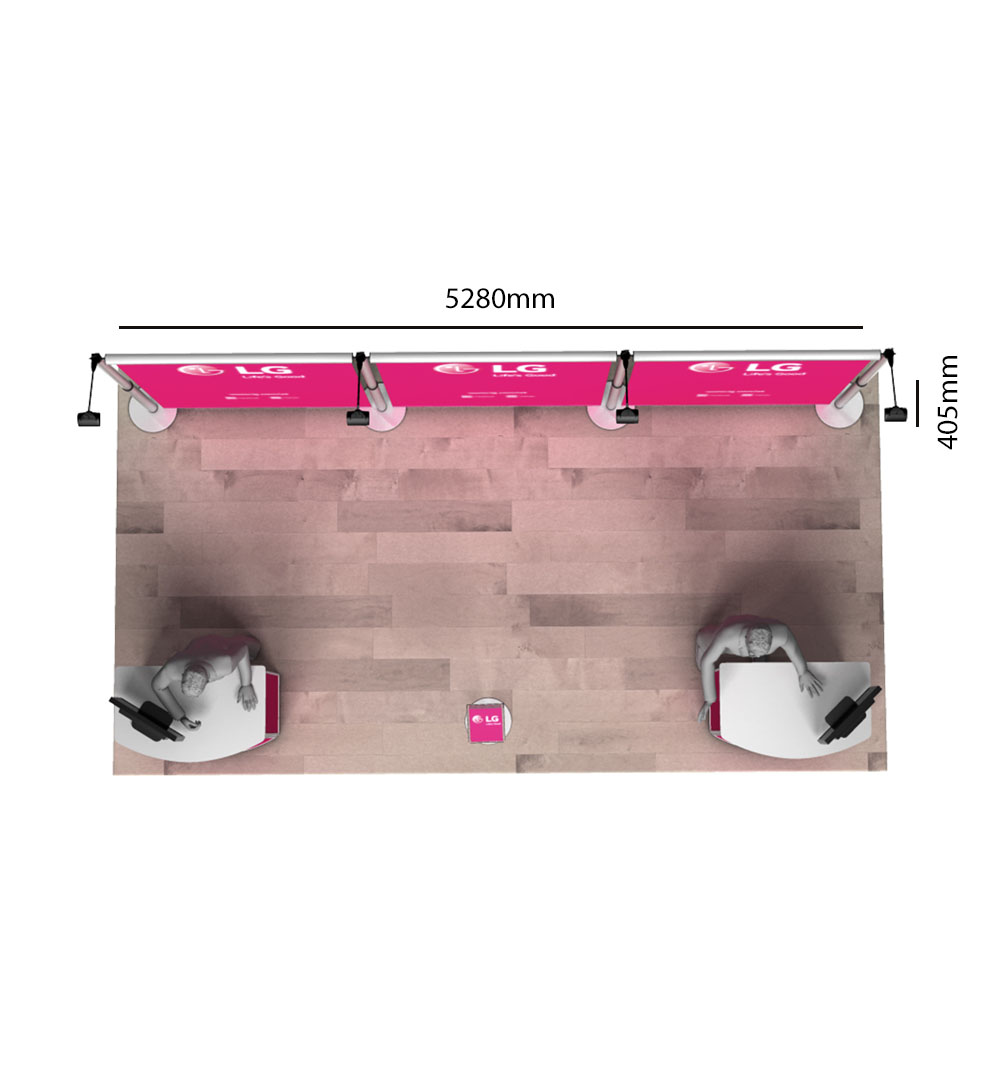 Messestand Roll-Up Modular W3 Form - Abmessungen