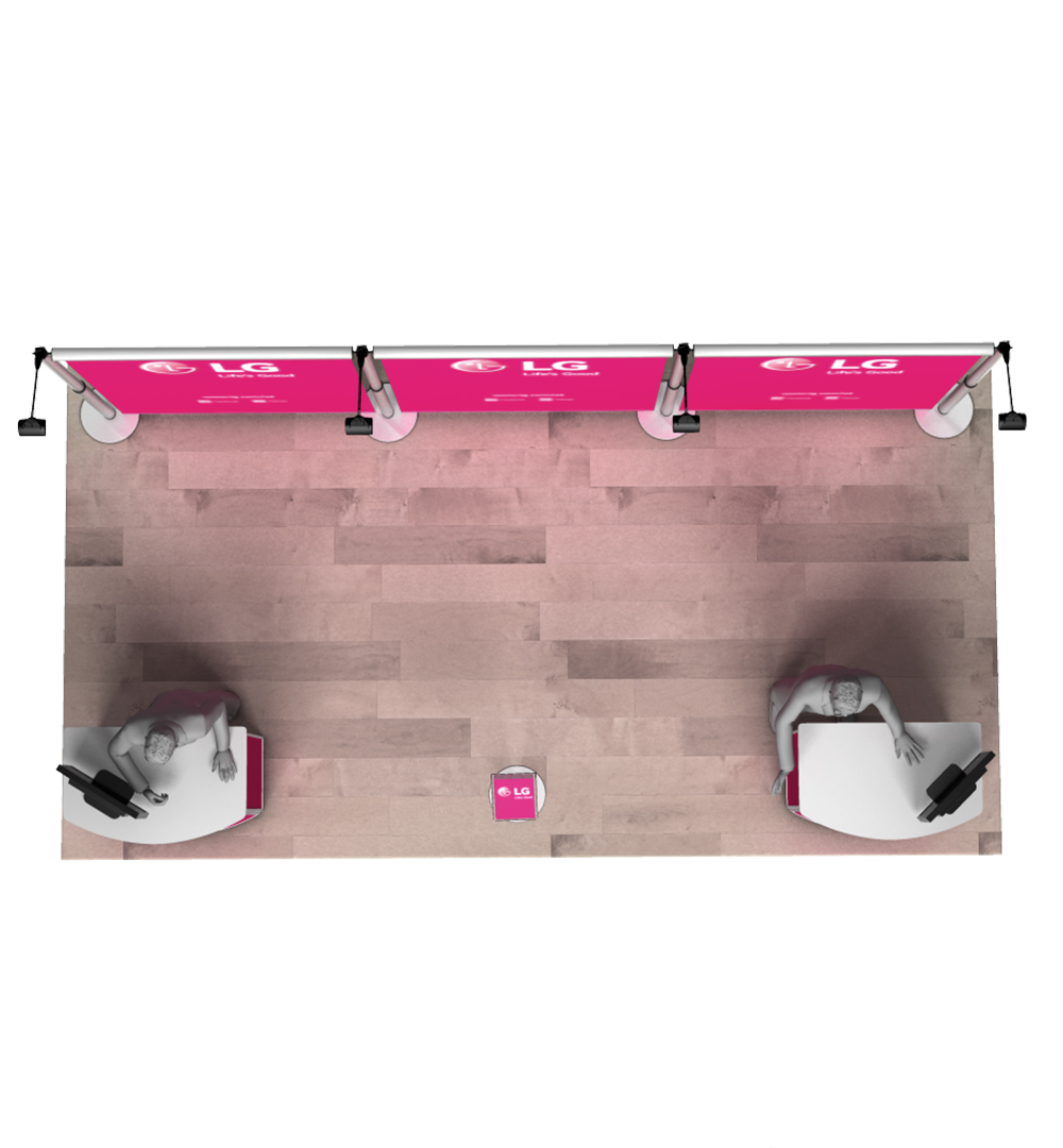 Messestand Roll-Up Modular W3 Form - Draufsicht