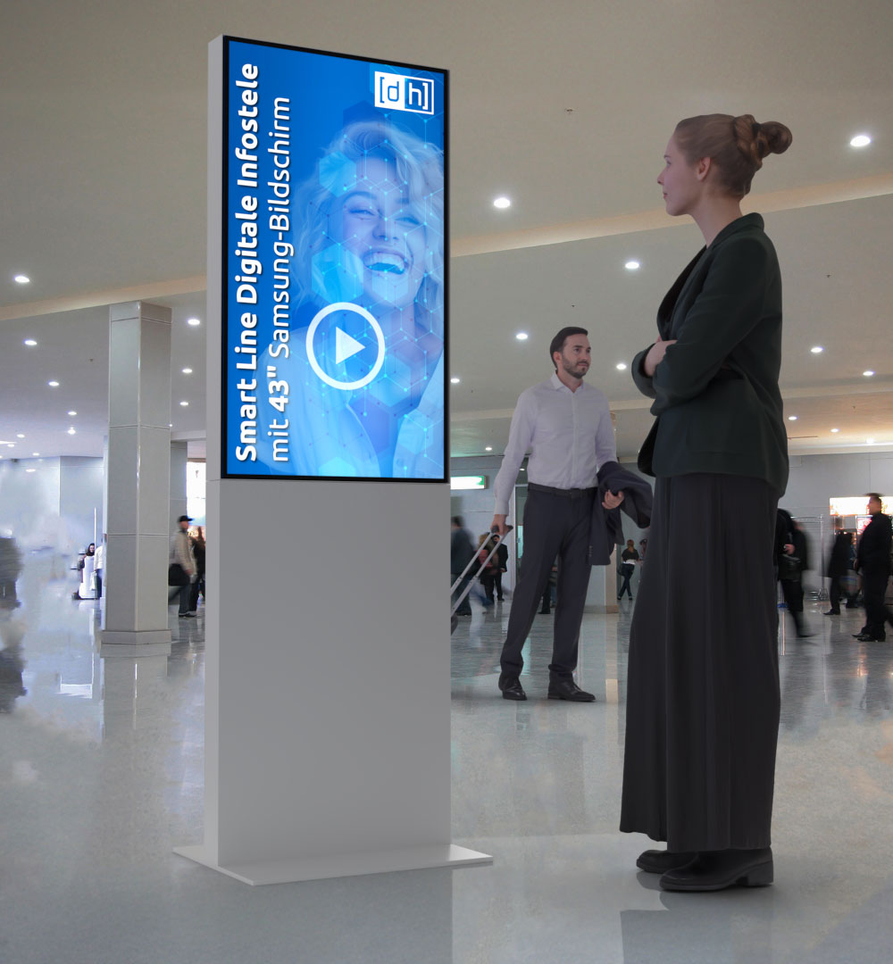 Digitale Infostele Smart Line mit Samsung Bildschirm - weiß 43" Live 01