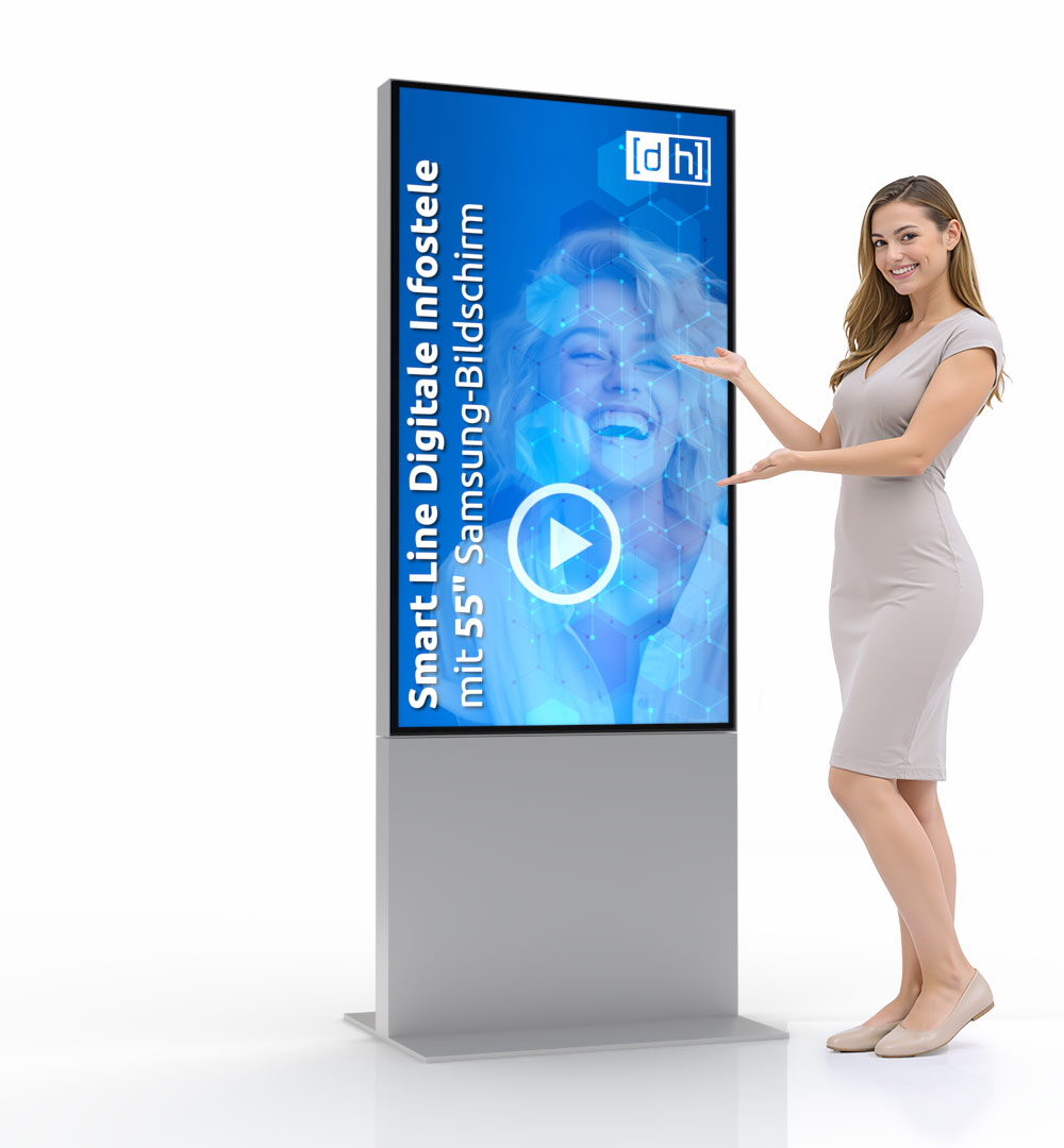 Digitale Infostele Smart Line mit Samsung Bildschirm - schwarz 55"