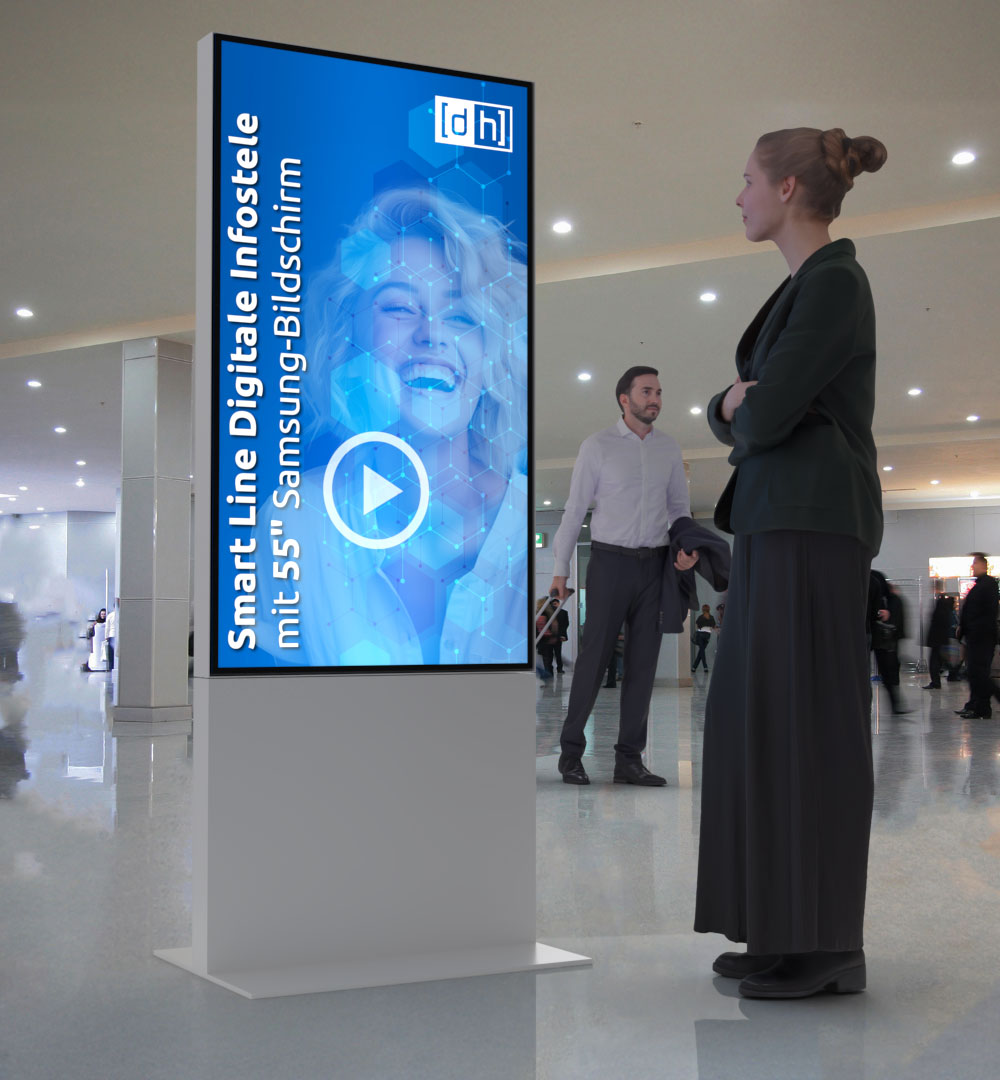 Digitale Infostele Smart Line mit Samsung Bildschirm - schwarz 55" Live 01