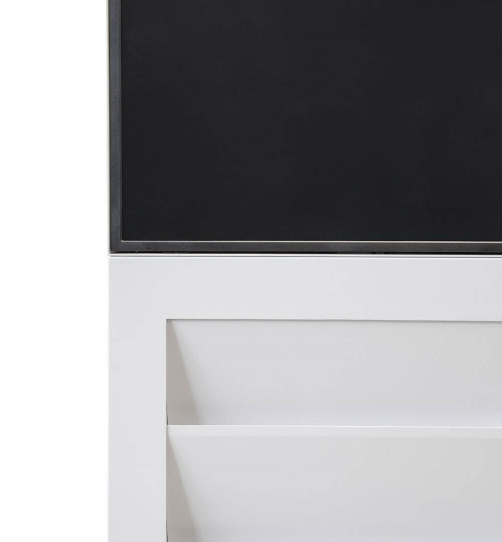 Smart Line Digitale Infostele Regal 6 x A4 mit 43 Zoll Samsung Bildschirm - Gehäusemerkmale Vorderseite weiß
