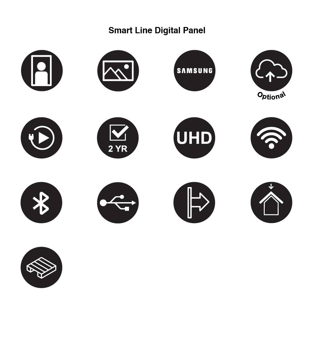 Smart Line Digitales Panel mit 43 Zoll Samsung Bildschirm Schwarz - Weitere Informationen 