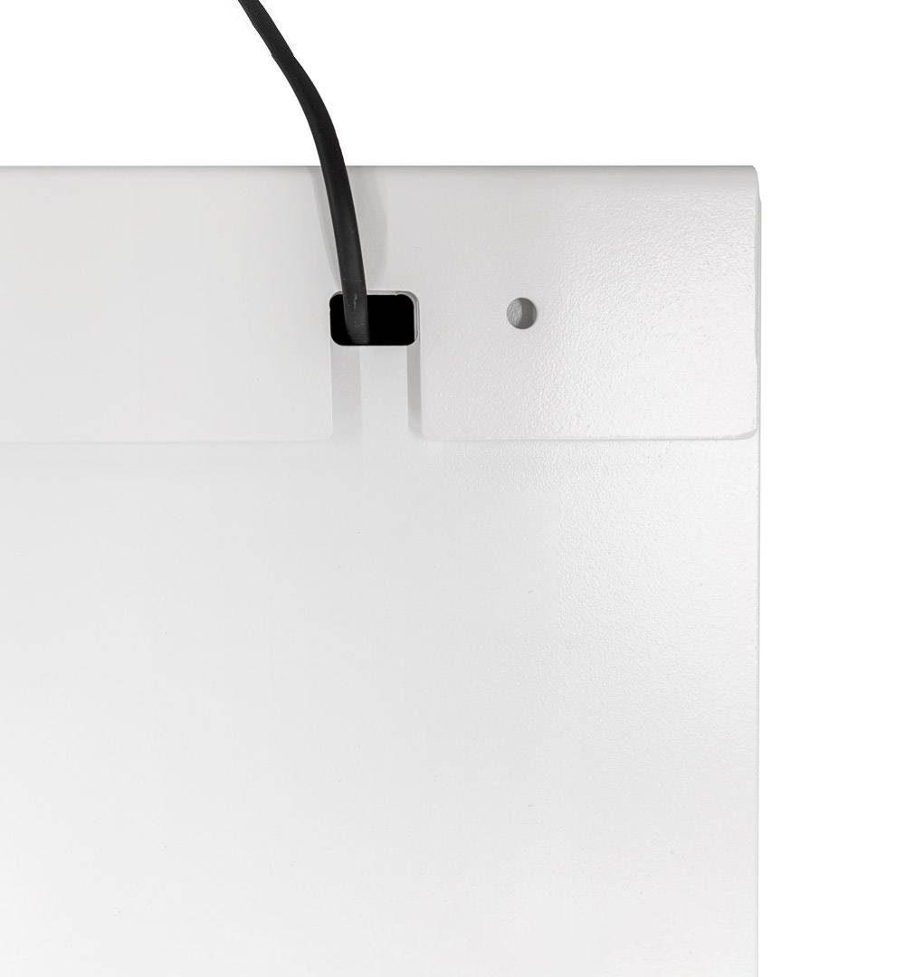 Smart Line Digitales Panel mit Samsung Bildschirm Weiß - Netzstecker Aussparung im Detail 