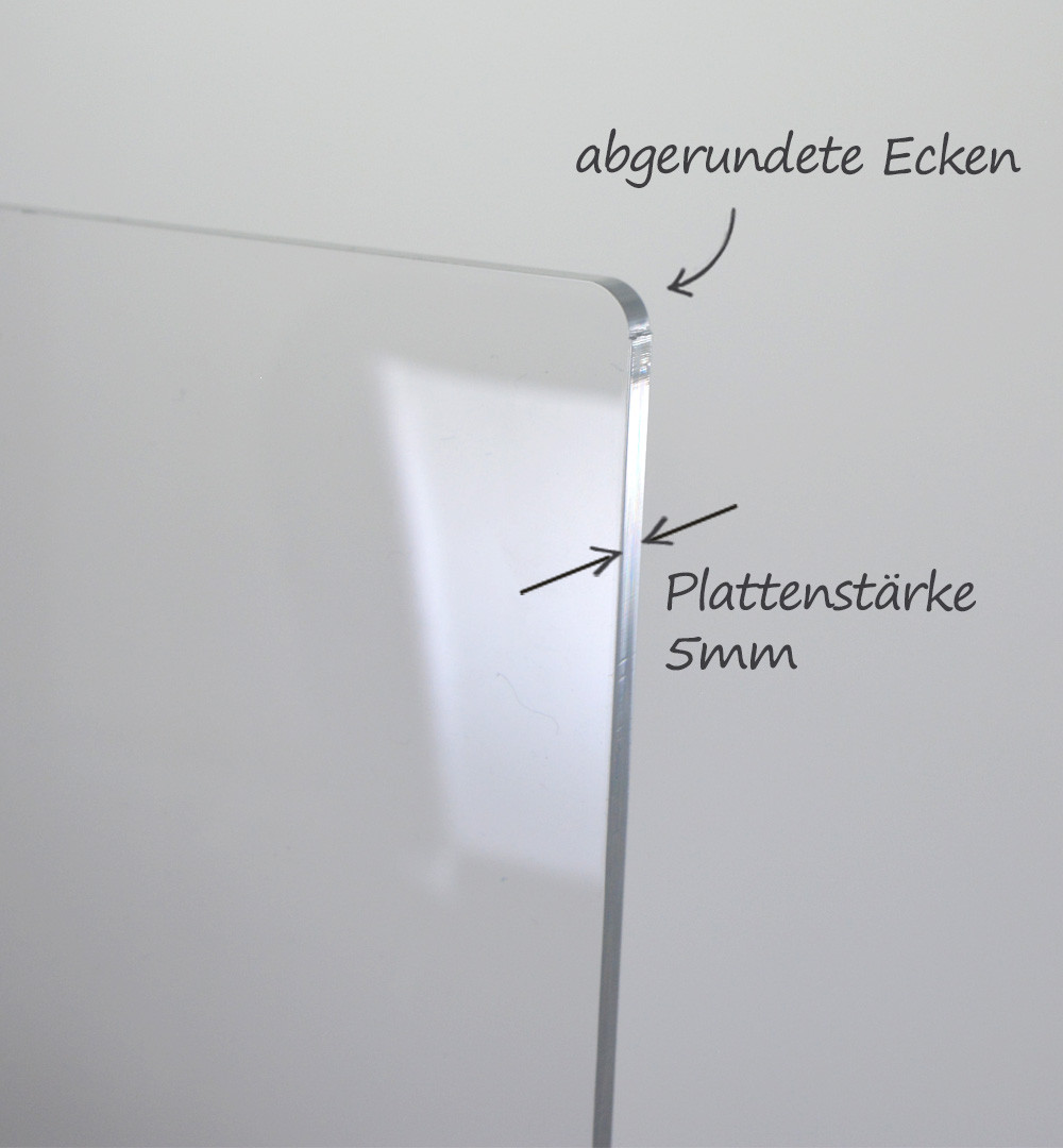 Acrylglas Trennwand Schreibtisch Ecken