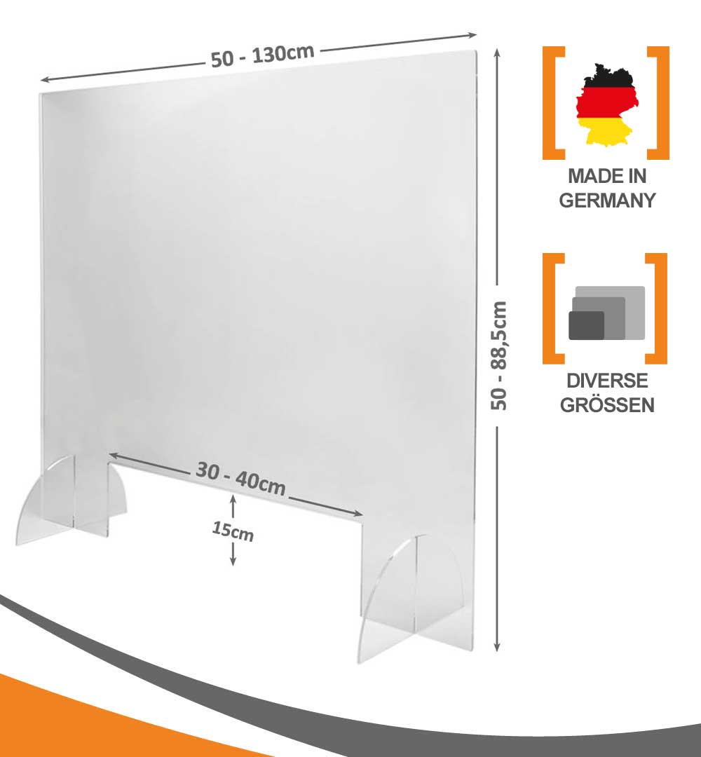 Messetheke Spuckschutz Selbststehend 5mm