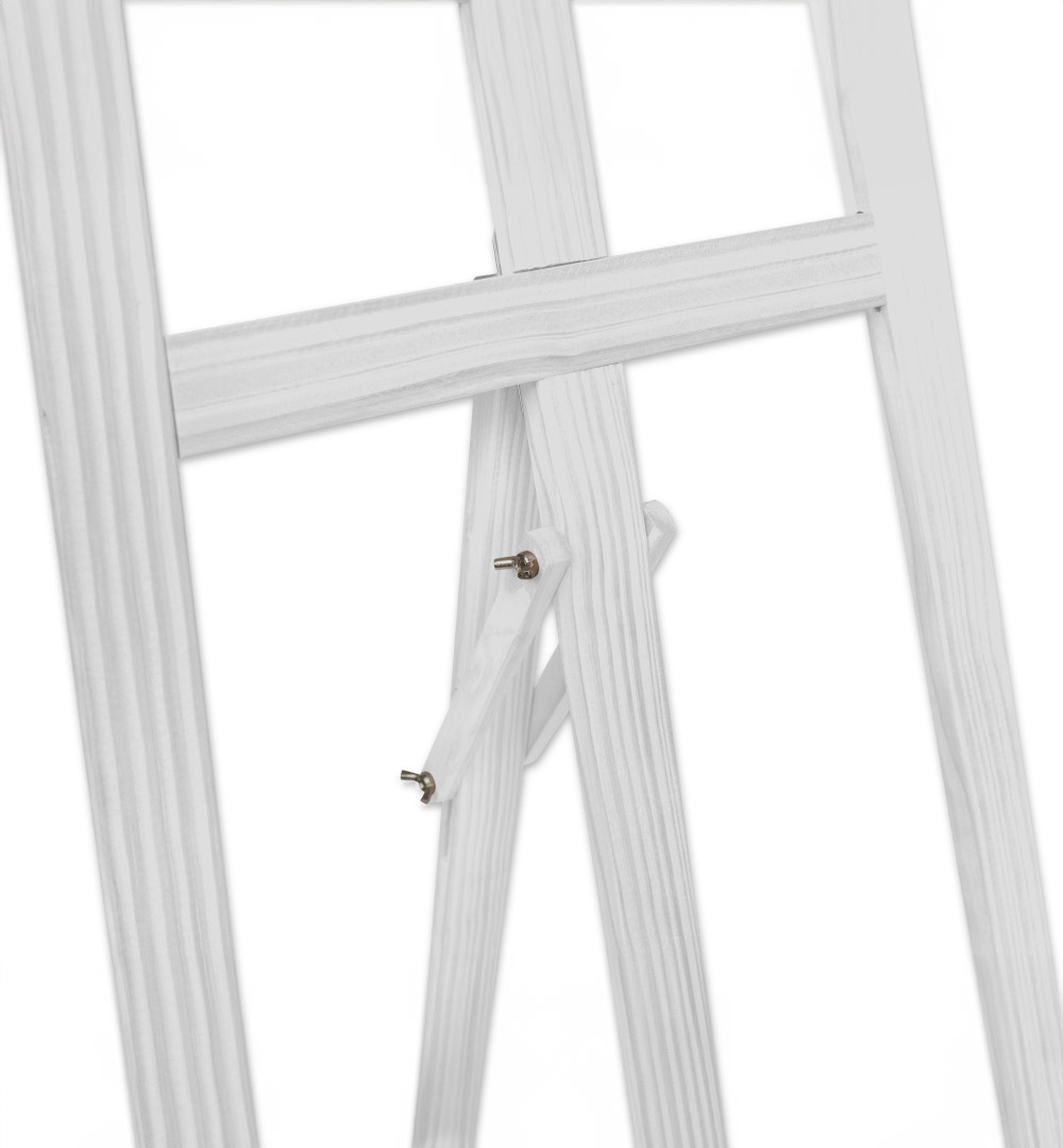 Staffelei aus Holz Weiß -  Gestell im Detail