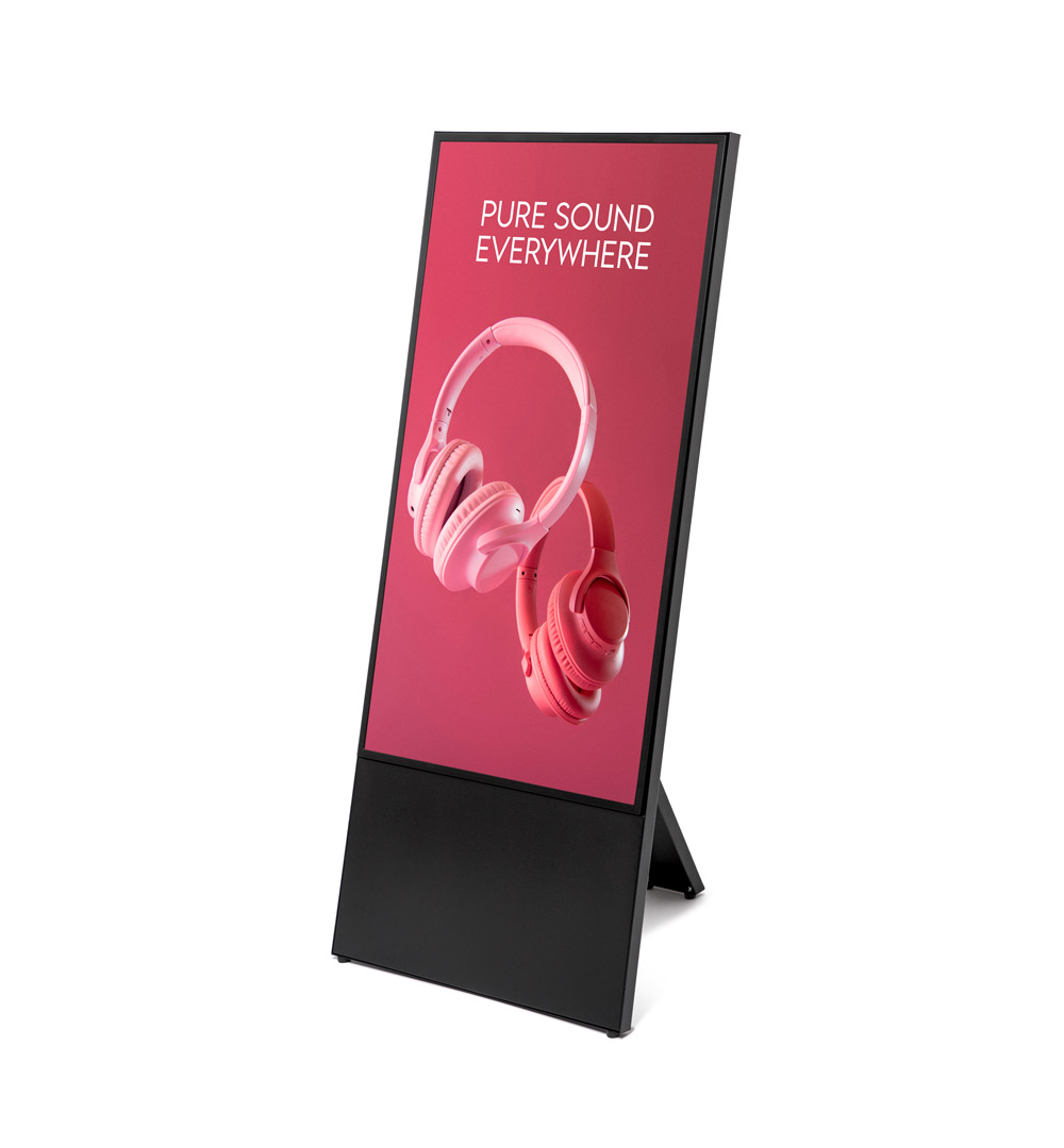 StreamLine Digitaler Kundenstopper mit 43" Samsung-Bildschirm Schwarz - Live 01